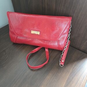 Nine West Elegant Red Leather Clutch